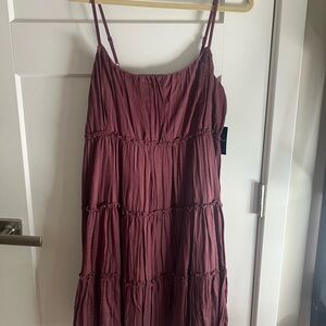 Lucky Brand Plum Tiered Midi Dress